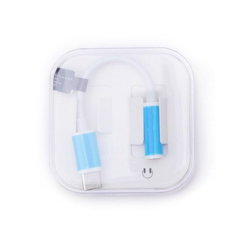 Adapter AUX Type C (férfi) to Jack 3,5 mm (női) BOX fehér
