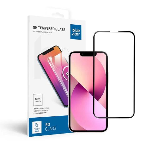 Edzett üveg kék Star - APP IPHONE 13 mini 5D Teljes Borítás fekete