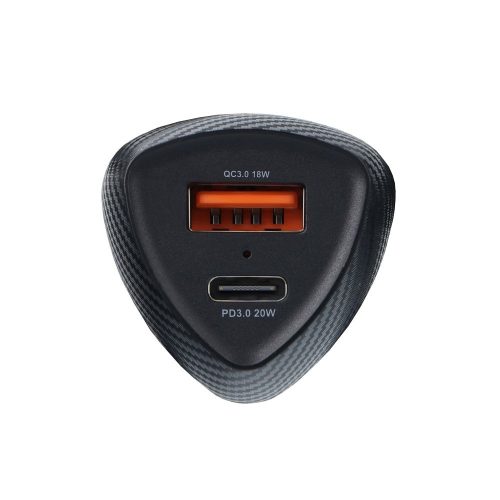 Car charger Forcell F-Energy Carbon USB C + USB A QC3.0 PD 3A 38W CC50-1A1C black