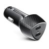 CELL CARBON autós töltő Type C 3.0 PD20W + Type C 3.0 PD20W CC50-2C fekete (Összesen 40W)