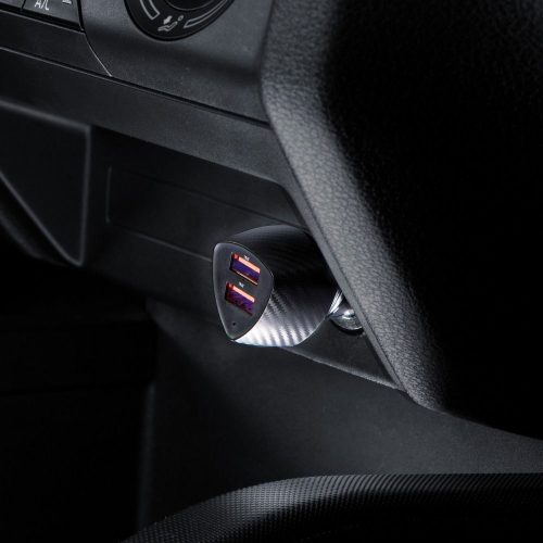 CELL F-ENERGY Carbon CC50-2A autós töltő 2 x USB A QC3.0 3A 36W fekete