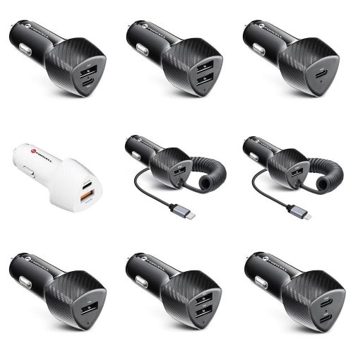CELL F-ENERGY Carbon CC50-1C autós töltő Type C PD 3A 20W fekete