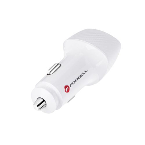 Car charger Forcell F-Energy Carbon USB C + USB A QC3.0 PD 3A 38W CC50-1A1C white