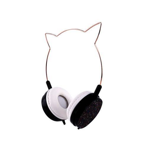 Vezetékes fejhallgató Jack 3,5 mm mikrofonnal CAT EAR YLFS-22 fekete