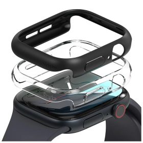   RINGKE SLIM 2-PACK APPLE WATCH 10/11 (46 MM) tok készülékhez átlátszó és fekete matt
