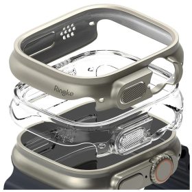   RINGKE SLIM 2-PACK tok APPLE WATCH ULTRA 1 / 2 / 3 (49 MM) készülékhez - átlátszó & titán szürke