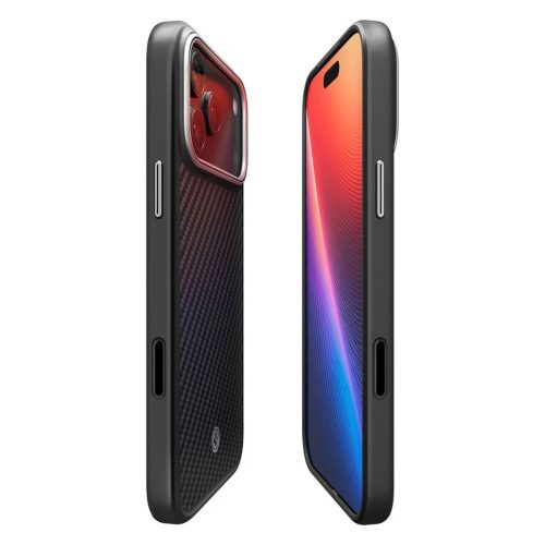 SPIGEN ENZO ARAMID "T" MAG MAGSAFE iPhone 17 Pro Max készülékhez tok fekete/ezüst