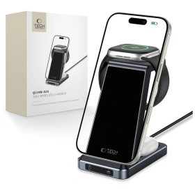   TECH-PROTECT QI15W-A26 3IN1 vezeték nélküli töltő fekete