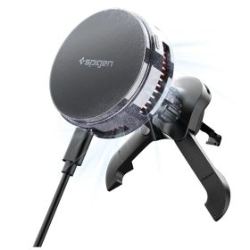   SPIGEN ESSENTIAL EV25MFAQ Qi2.2 PELTIER MAGNETIC MAGSAFE autós szellőzőre szerelhető vezeték nélküli töltő fekete