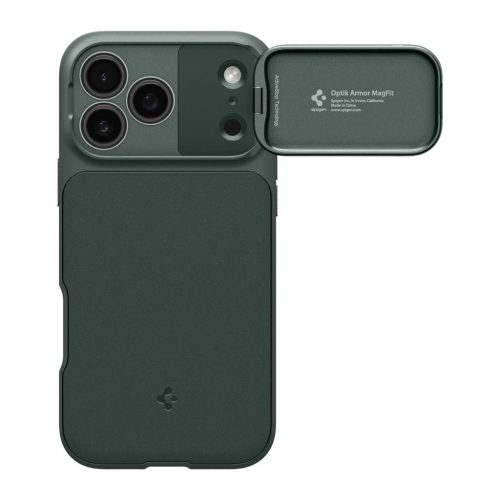 SPIGEN Optik Armor Mag MagSafe tok iPhone 17 Pro Max készülékhez, mélyzöld