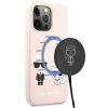 KARL LAGERFELD case for IPHONE 13 Pro KLHMP13LSSKCI (Ikonik Karl and Choupette + MAG) light pink
