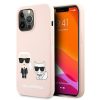 KARL LAGERFELD case for IPHONE 13 Pro KLHMP13LSSKCI (Ikonik Karl and Choupette + MAG) light pink