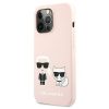 KARL LAGERFELD case for IPHONE 13 Pro KLHMP13LSSKCI (Ikonik Karl and Choupette + MAG) light pink