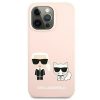 KARL LAGERFELD case for IPHONE 13 Pro KLHMP13LSSKCI (Ikonik Karl and Choupette + MAG) light pink