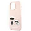 KARL LAGERFELD case for IPHONE 13 Pro KLHMP13LSSKCI (Ikonik Karl and Choupette + MAG) light pink