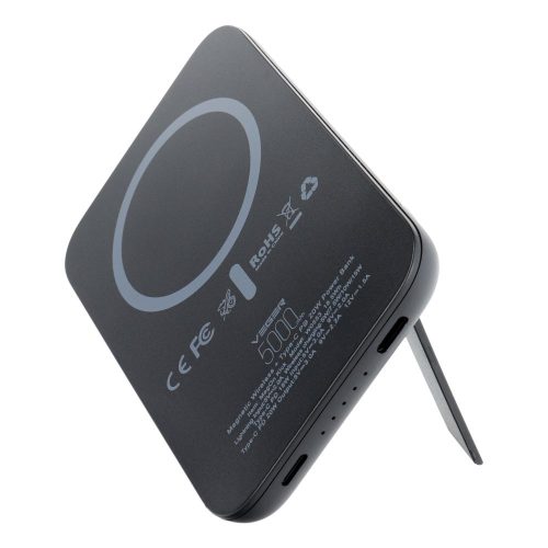 VEGER powerbank 5000 mAh vezeték nélküli töltéssel, kompatibilis a MagSafe PD QC3.0 2A 20W MagOn Kick (V0553P / W0553P) fekete