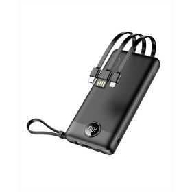   Powerbank Veger C10 (W1116) 10000 mAh with built-in Micro-USB cables / Typ C / Lightning black