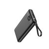 VEGER powerbank 10000 mAh beépített kábelekkel Micro USB / Type C / Lightning C10 (W1116) fekete