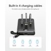 VEGER powerbank 10000 mAh beépített kábelekkel Micro USB / Type C / Lightning C10 (W1116) fekete
