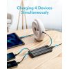 VEGER powerbank 10000 mAh beépített kábelekkel Micro USB / Type C / Lightning C10 (W1116) fekete