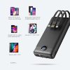 Powerbank Veger C20 (W2047 / W2059) 20000 mAh with built-in Micro-USB cables / Type C / Lightning black