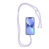 SWING (6mm) telefon pánt, telefon medál állítható hosszúsággal / zsinórhossz 165cm (max 82.5cm a hurokban) / vállon vagy nyakon hordható - fehér - lila
