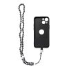 CRYSTAL DIAMOND Telefon pánt, Telefon medál / zsinór hossza 74cm (37cm hurkolva) / nyakba akasztható - fekete