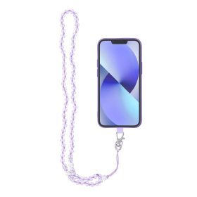   CRYSTAL DIAMOND Phone lanyard, Phone pendant / cord length 74cm (37cm in the loop) / on neck - purple