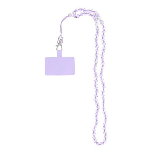 CRYSTAL DIAMOND Phone lanyard, Phone pendant / cord length 74cm (37cm in the loop) / on neck - purple