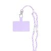 CRYSTAL DIAMOND Phone lanyard, Phone pendant / cord length 74cm (37cm in the loop) / on neck - purple