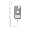 CRYSTAL DIAMOND telefon pánt, telefon medál / zsinór hossza 74 cm (37 cm a hurokban) / nyakban - fehér