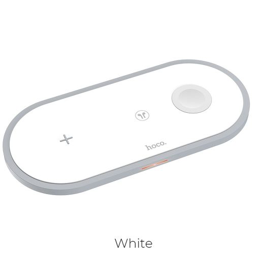 HOCO vezetéknélküli fast Töltő HANDSOME 3 az 1-ben (mobil + óra + headset) CW24 fehér