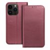 SMART MAGNETO könyv tok IPHONE 14 Plus-hoz bordó