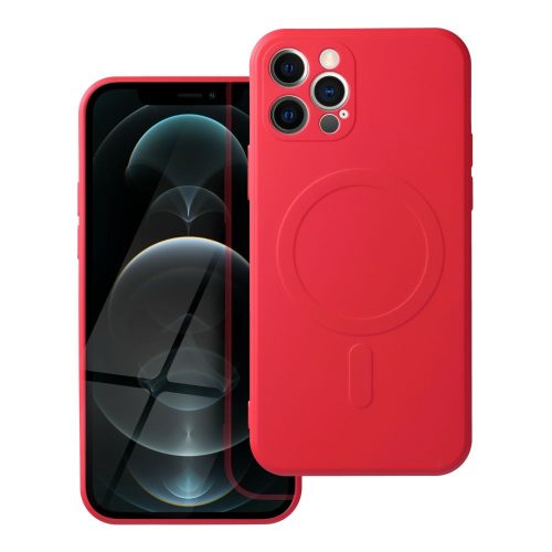 SILICONE MAG COVER tok kompatibilis MagSafe-fel, IPHONE 12 Pro-hoz, piros