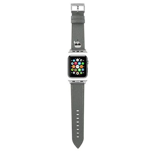 KARL LAGERFELD szilikon szíj az APPLE Watch KLAWLOKHG (SAFFIANO KH 42 / 44 mm ) ezüst színben