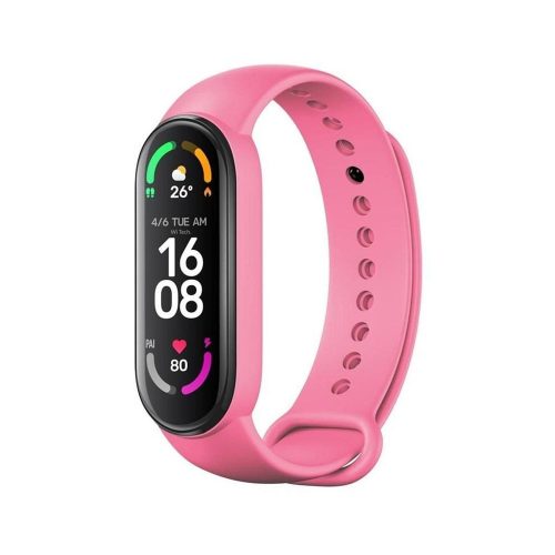Szilikon szíj XIAOMI Mi Band 5 / 6 / 7-hez rózsaszín (06)