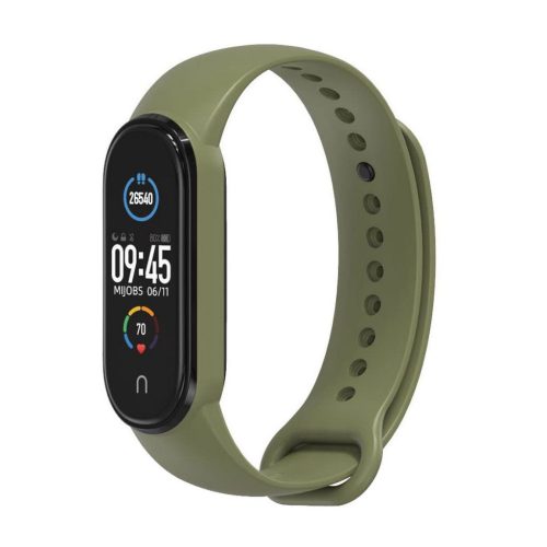 Szilikon szíj okoskarkötőhöz Xiaomi Mi Band 5 / 6 / 7 zöld (08)