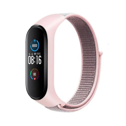 Nylon szíj XIAOMI Mi Band 5 / 6 / 7 rózsaszín (07)