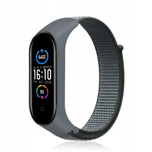 Nylon szíj XIAOMI Mi Band 5 / 6 / 7 számára szürke (19)