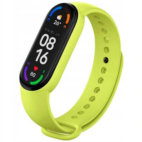 Szilikon szíj XIAOMI Mi Band 5 / 6 / 7-hez zöld színben (05)