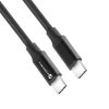 CELL F-ENERGY C391 kábel Type C to Type C PD QC4.0 5A 100W E-mark / 4K / Thunderbolt / 20Gbit/s 1 m fekete