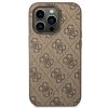 GUESS tok IPHONE 14 Pro-hoz GUHCP14LG4GFBR (4G arany Logo) barna