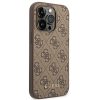 GUESS tok IPHONE 14 Pro-hoz GUHCP14LG4GFBR (4G arany Logo) barna