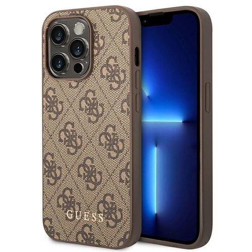 GUESS tok iPHONE 14 Pro Max-hoz GUHCP14XG4GFBR (4G arany Logo) barna