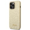GUESS tok az IPHONE 14 Pro Max-hoz GUHCP14XHGGSHD (Glitter Flakes Script Metal Logo) arany