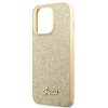 GUESS tok az IPHONE 14 Pro Max-hoz GUHCP14XHGGSHD (Glitter Flakes Script Metal Logo) arany