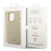 GUESS tok az IPHONE 14 Pro Max-hoz GUHCP14XHGGSHD (Glitter Flakes Script Metal Logo) arany