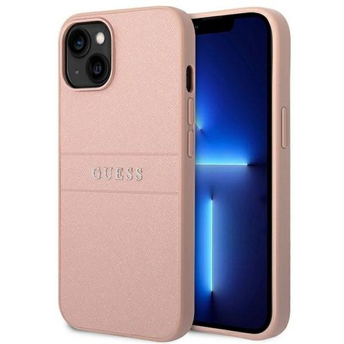 GUESS tok az IPHONE 14 Plus-hoz GUHCP14MPSASBPI (Saffiano fém logóval) rózsaszín