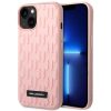 KARL LAGERFELD tok IPHONE 14 Plus KLHCP14MRUPKLPP (3D Gumis Tok Monogramos Minta Fém Lappal) rózsaszín