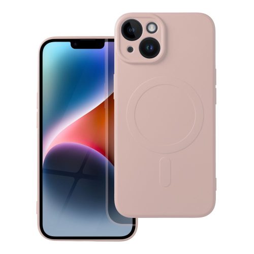 SILICONE MAG COVER tok kompatibilis a MagSafe rendszerrel, IPHONE 14-hez rózsaszín